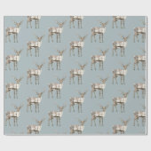 Weihnachtskiefer Grüner Rustikaler Hirsch Geschenkpapier (Flach)