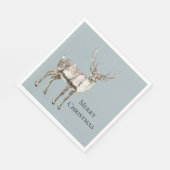 Weihnachtskiefer Grüner Rustikaler Hirsch Serviette (Ecke)