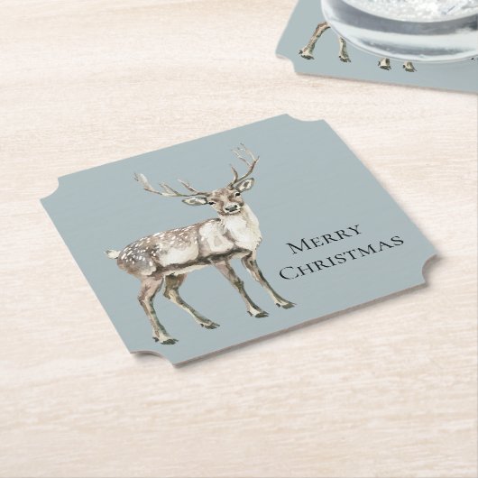 Weihnachtskiefer Grüner Rustikaler Hirsch Untersetzer (angewinkelt)