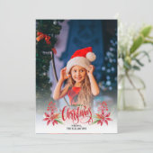 Weihnachtskiefer Minimales individuelles Foto Einladung (Stehend Vorderseite)