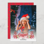 Weihnachtskiefer Minimales individuelles Foto Einladung (Vorne/Hinten)