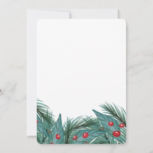 Weihnachtskiefer-Mistelofen Wasserfarbdeck in den Einladung (Rückseite)