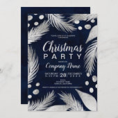Weihnachtskiefer mistletoe schicke Silberfirma Einladung (Vorne/Hinten)