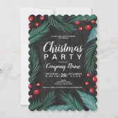 Weihnachtskiefer-Mistleton Aquarellkalkboard Einladung (Vorderseite)