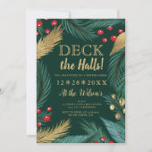 Weihnachtskiefer mistletos goldenes Chic Deck die  Einladung (Vorderseite)
