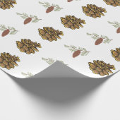 Weihnachtskiefer mit grünen Zweigen Baummuster Geschenkpapier (Ecke)