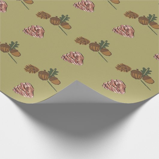 Weihnachtskiefer mit grünen Zweigen Baummuster Geschenkpapier (Ecke)