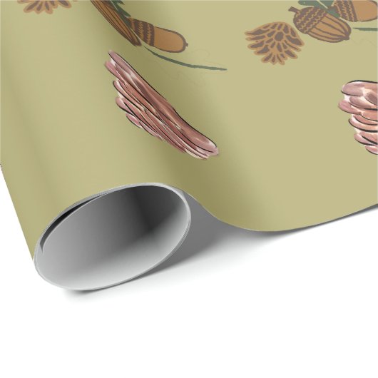 Weihnachtskiefer mit grünen Zweigen Baummuster Geschenkpapier (Rolleneckpunkt)