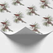 Weihnachtskiefer mit grünen Zweigen Baummuster Geschenkpapier (Ecke)