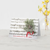 Weihnachtskiefer mit rotem Band Karte (Gelbe Blume)