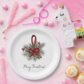 Weihnachtskiefer mit Rotem Bow Pappteller (Party)