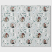 Weihnachtskiefer Name Foto Personalisierte Kinder Geschenkpapier (Flach)