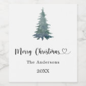 Weihnachtskiefer-Party Weinetikett (Einzelnes Label)