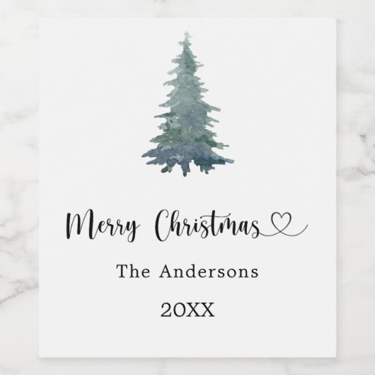 Weihnachtskiefer-Party Weinetikett (Einzelnes Label)