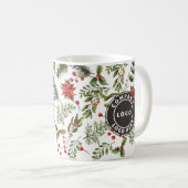 Weihnachtskiefer Rote Berries Botanische Schriften Kaffeetasse (VorderseiteRechts)