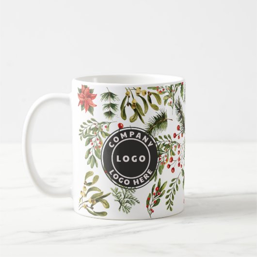 Weihnachtskiefer Rote Berries Botanische Schriften Kaffeetasse (Links)