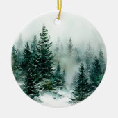 Weihnachtskiefer Schneebäume Schmuck Keramik Ornament (Vorne)