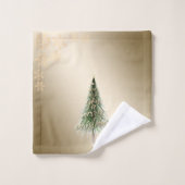 Weihnachtskiefer, Schneeflocken Badhandtuch Set (Waschlappen)