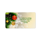 Weihnachtskiefer und -baubles adressaufkleber (Vorne)