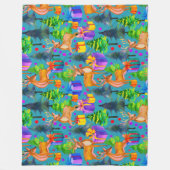 Weihnachtskiefer und Hirsche Fleecedecke (Vorderseite)