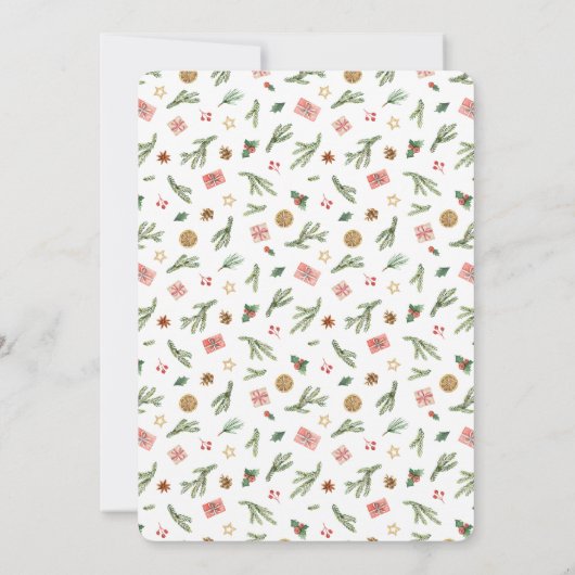 Weihnachtskiefer und Poinsettias - Freude (Rückseite)