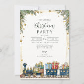 Weihnachtskiefer und Präsenzzug Einladung (Vorderseite)