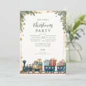 Weihnachtskiefer und Präsenzzug Einladung (Stehend Vorderseite)