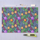 Weihnachtskiefer und -schmuck lila Muster Seidenpapier (Handwerk)