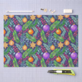 Weihnachtskiefer und -schmuck lila Muster Seidenpapier (Handwerk)