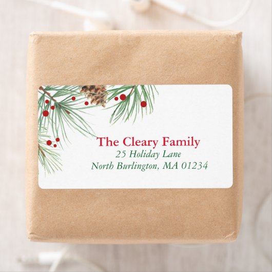 Weihnachtskiefer Wasserfarbe | Weihnachtsanschrift (Insitu)