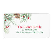 Weihnachtskiefer Wasserfarbe | Weihnachtsanschrift (Vorne)