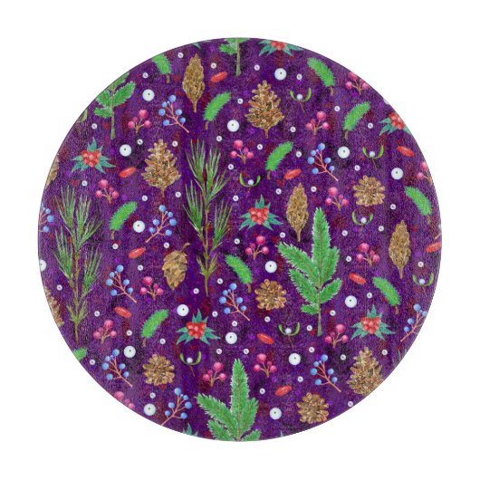 Weihnachtskiefern: Festlich nahtlos Schneidebrett (Vorderseite)