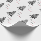 Weihnachtskiefern-Gewohnheit nach und von Namen Geschenkpapier (Ecke)