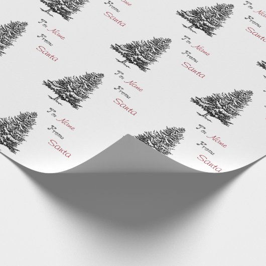 Weihnachtskiefern-Gewohnheit nach und von Namen Geschenkpapier (Ecke)