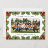 Weihnachtskiefern Grünes Foto Traditionelles Feiertagskarte (Vorderseite)