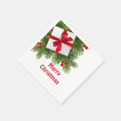 Weihnachtskiefern mit Weißbuch Serviette (Ecke)