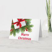 Weihnachtskiefern mit weißem Prädikat Rot Karte (Vorderseite)