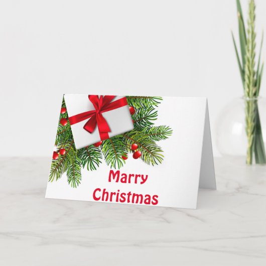 Weihnachtskiefern mit weißem Prädikat Rot Karte (Vorderseite)