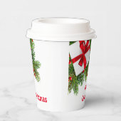 Weihnachtskiefern mit weißem Prädikat Rot Pappbecher (Rechts)
