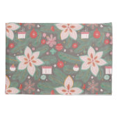 Weihnachtskiefern-Poinsettienmuster Kissenbezug (Rückseite)