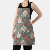 Weihnachtskiefern-Poinsettienmuster Schürze (InSitu)