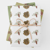 Weihnachtskiefern und Ästen Grüne Muster Geschenkpapier Set (Beispiel)