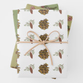 Weihnachtskiefern und Ästen Grüne Muster Geschenkpapier Set (Beispiel)