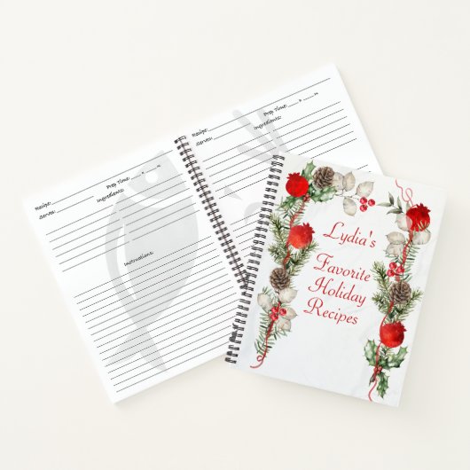 Weihnachtskiefern und Berries Notizblock (Innenseite)