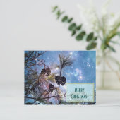 Weihnachtskiefern und Sternenhimmel Feiertagspostkarte (Stehend Vorderseite)
