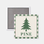 Weihnachtskiefernbaum-Magnet Rustikal Grün Magnet (Vorderseite/Rückseite)
