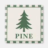 Weihnachtskiefernbaum-Magnet Rustikal Grün Magnet (Vorne)
