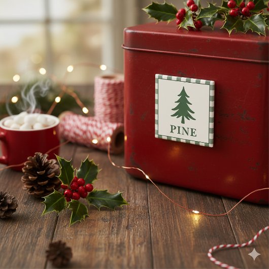 Weihnachtskiefernbaum-Magnet Rustikal Grün Magnet
