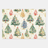 Weihnachtskiefernbäume farbiges Wrapping Paper She Geschenkpapier Set (Vorderseite 2)