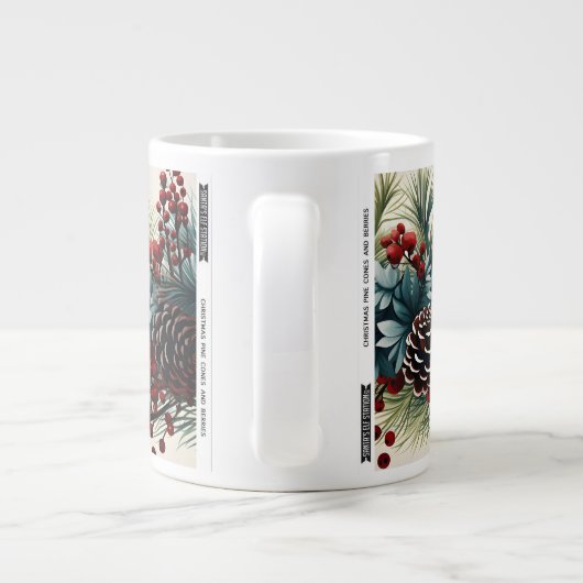 Weihnachtskiefernkonen und Berries 20oz Tasse für  (Rückseite)